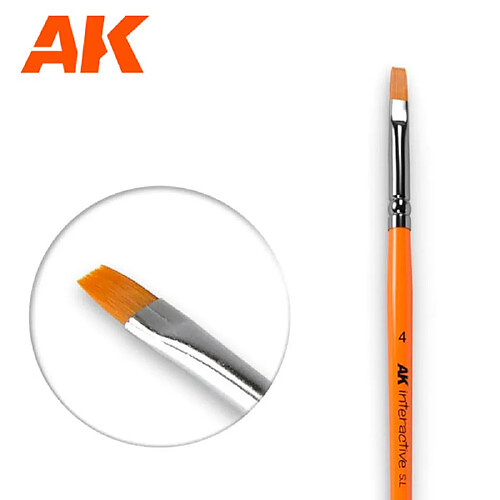 Ak interactive Pinceau plat synthétique - Taille 4