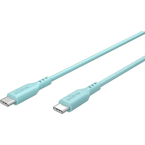 Goobay Câble USB-C en silicone - 1,5 m - Turquoise