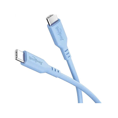 Goobay Câble USB-C en silicone - 1,5 m - Bleu
