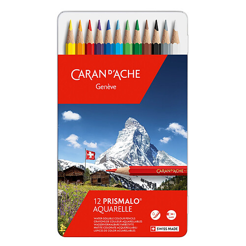 Caran d'Ache Crayons aquarellables Prismalo - 12 crayons