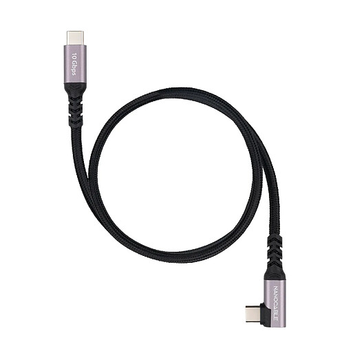 Nanocable Câble USB-C mâle-mâle coudé - 100 W - Noir