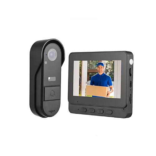Interphone Sonnette Vidéo sans Fil 2,4 GHz avec Écran 4,3 Pouces