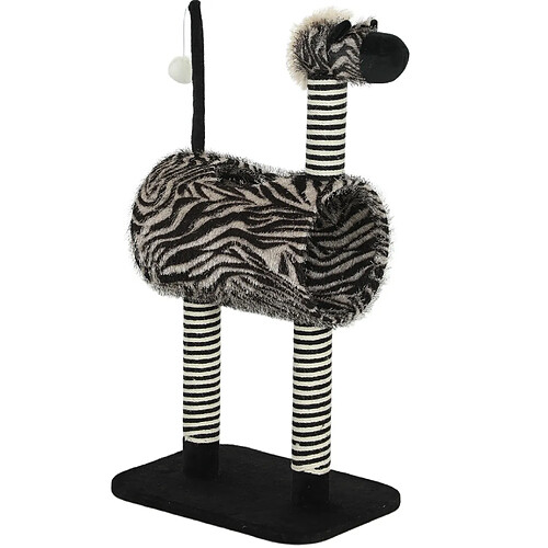 OKWISH Arbre à chat zèbre noir et blanc avec tunnel Ø 25 cm, hauteur 93 cm
