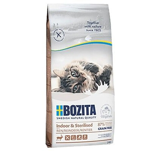 BOZITA Interieur et sterilise sans cereales avec Renne - Croquettes pour Chats Adultes principalement Vivant en interieur, 0,4 kg.