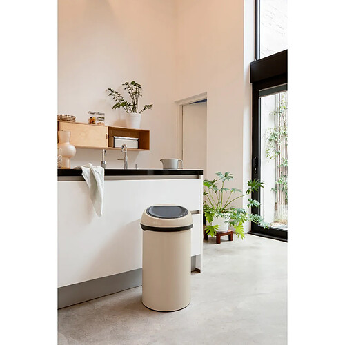 Brabantia Poubelle à ouverture par pression Touch Bin - 60 L - Beige