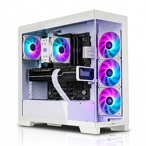 AURUMPC Blanc PC Gamer fixe AMD Ryzen 7 7800X3D - GeForce RTX 5070 12Go - 32Go DDR5 - 1000Go M.2 SSD - Windows 11