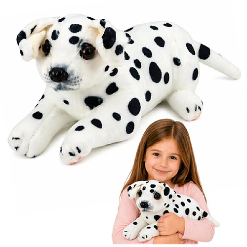 Lean Toys Peluche Chien Dalmatien Doudou Mascotte Peluche Chien Doux 25 cm