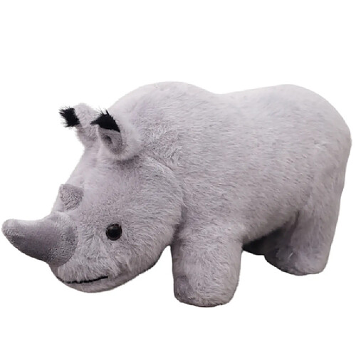 Lean Toys Peluche Rhinocéros Peluche Doudou Gris 30cm