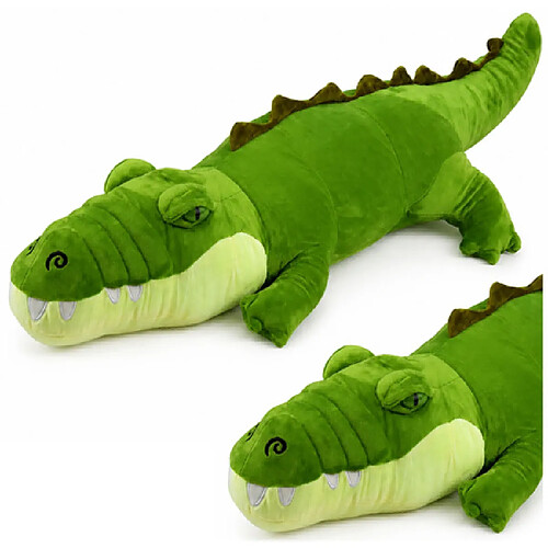 Lean Toys Crocodile en peluche Peluche Doudou Réaliste Vert 70 cm