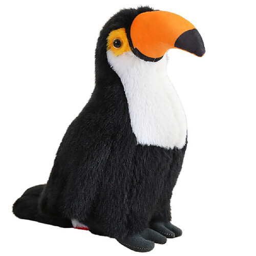 Lean Toys Peluche Oiseau Toucan Peluche Mascotte Doudou Blanc 35cm