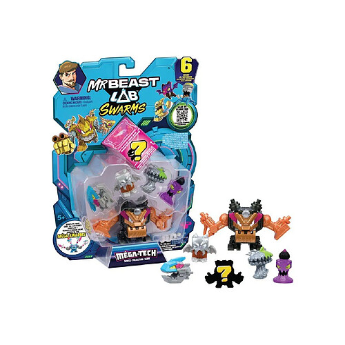 MOOSE TOYS MrBeast Lab Swarms MEGATECH - Set de 6 robots mecha