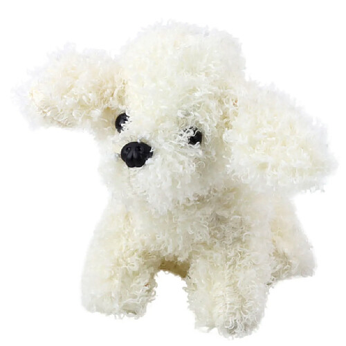Lean Toys Peluche Doudou Chien Caniche Nain Blanc 20cm