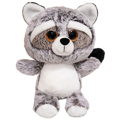 Lean Toys Peluche Douce Peluche Raton Laveur Grands Yeux 22cm