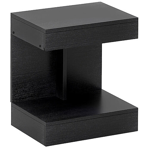 OKWISH Table de chevet noire en bois avec tiroir, 40 x 30 x 46 cm