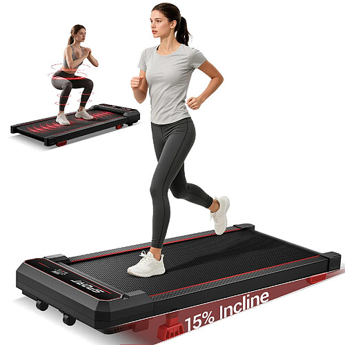 Lontek U19 Tapis de Marche Vibrant 3-en-1, Inclinaison 15%, 8 KM/H, Moteur Silencieux 3.0 HP, 160 KG