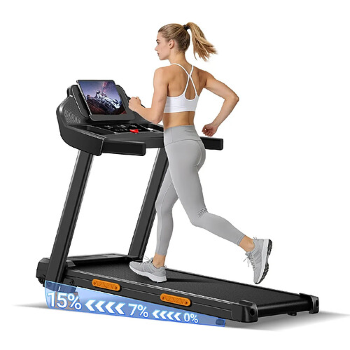 Lontek SF20 Tapis de Course Pliable, Inclinaison 10%/15%, 12 KM/H, 136 KG, Moteur Silencieux