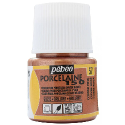 Pébéo Porcelaine - Peinture à l'eau - Cuivre rose