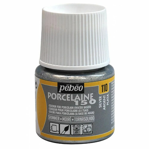 Pébéo Peinture à l'eau moirée pour porcelaine - Argent
