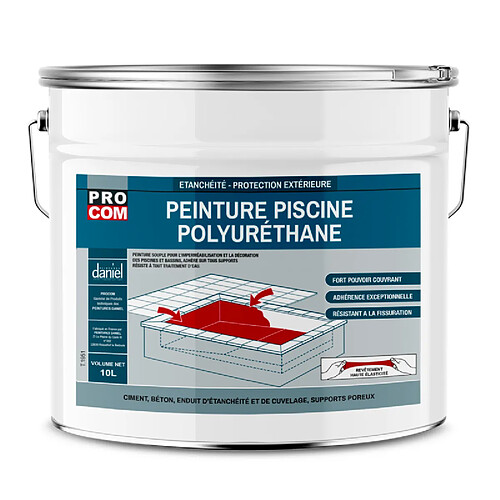 Pro Com Peinture piscine béton - Blanc 10 L