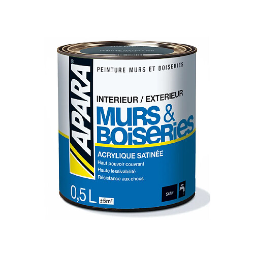 Apara Peinture intérieure satinée - 0.5 litre - Blanc