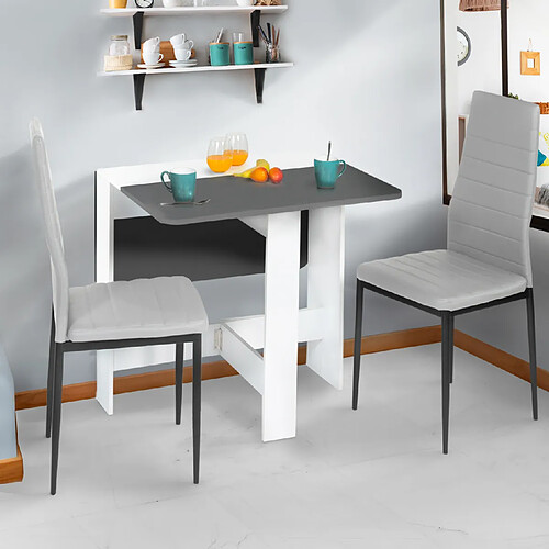 Idmarket market Table pliable EDI - Blanc/Gris