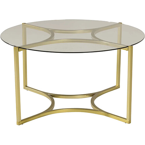 Furniture fashion Table basse ronde - Doré transparent