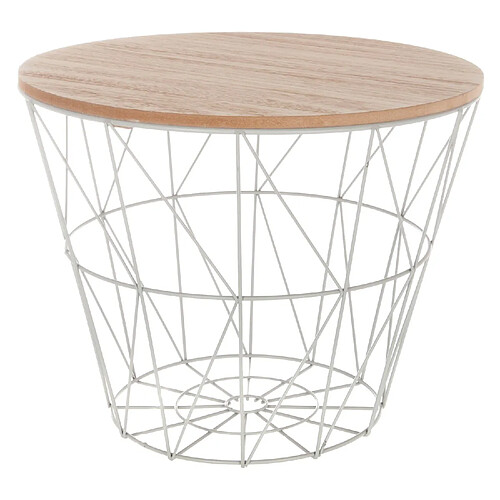 Atmosphera Table à café filaire Kumi - Diam. 38 cm - Gris