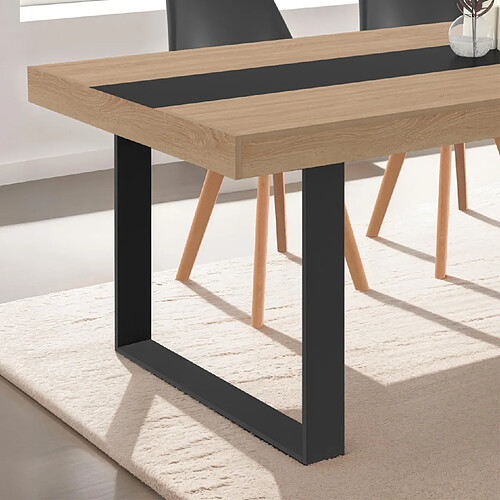 Idmarket MARKET Pieds de Table Carrés - Set de 2 - Noir Mat