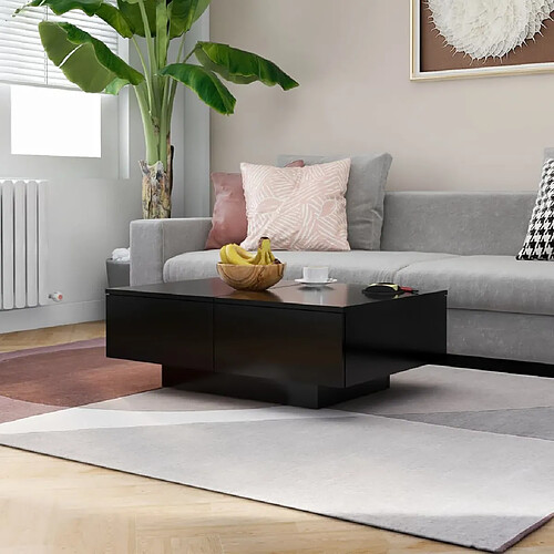 VidaXL Table Basse Noir 90x60 cm