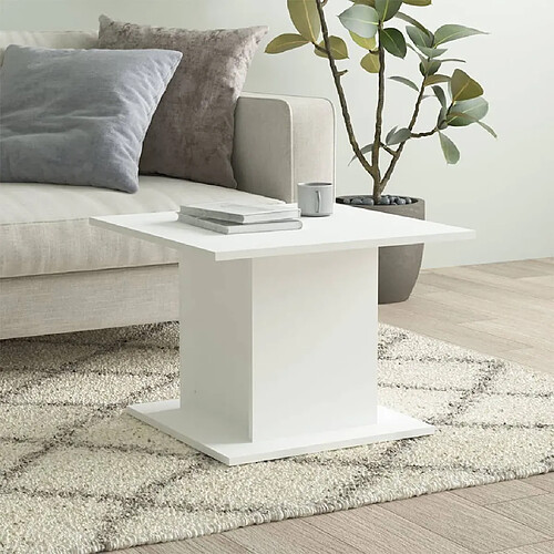 vidaXL Table basse blanc bois d'ingénierie