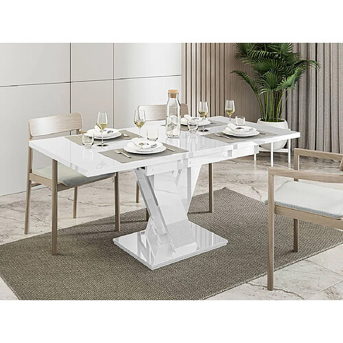 Bestmobilier Table à manger Xandriel - Blanc