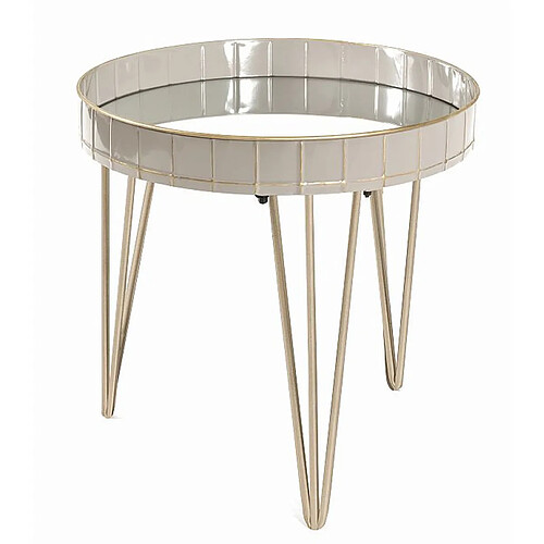 Pegane Table d'appoint ronde - gris bronze