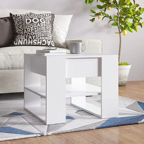 vidaXL Table basse blanc