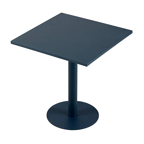 Pegane Table à manger carrée métal - Gris anthracite