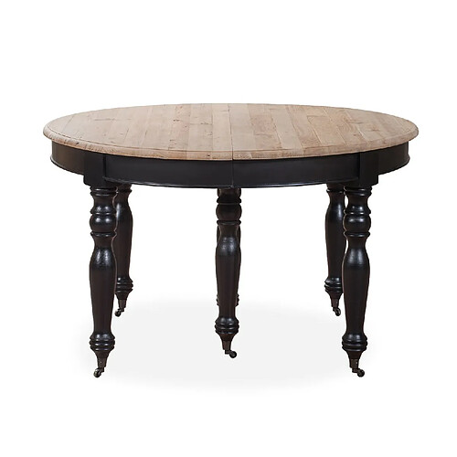 Table à manger ronde extensible - Noir
