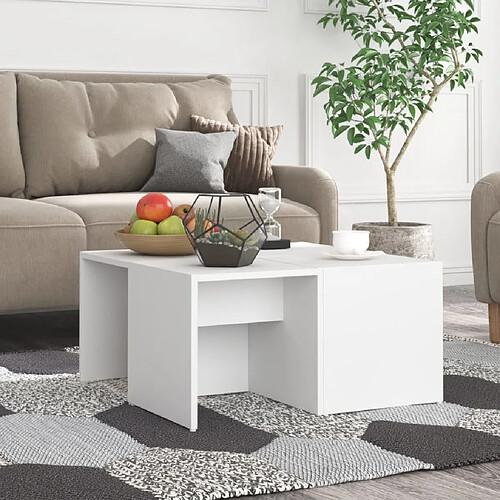 VIDAXL Tables Basses Blanc