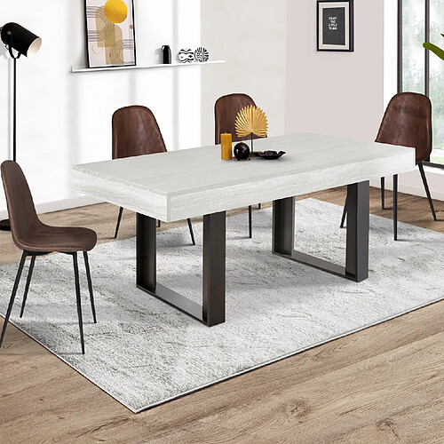 Idmarket MARKET Table à manger PHOENIX 160 cm bois gris