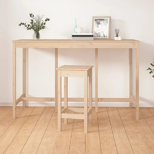 vidaXL Table de Bar Bois de Pin