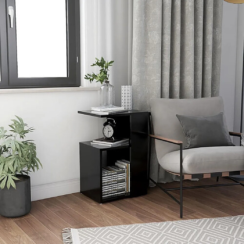 vidaXL Table d'appoint Noir 36x30x56 cm
