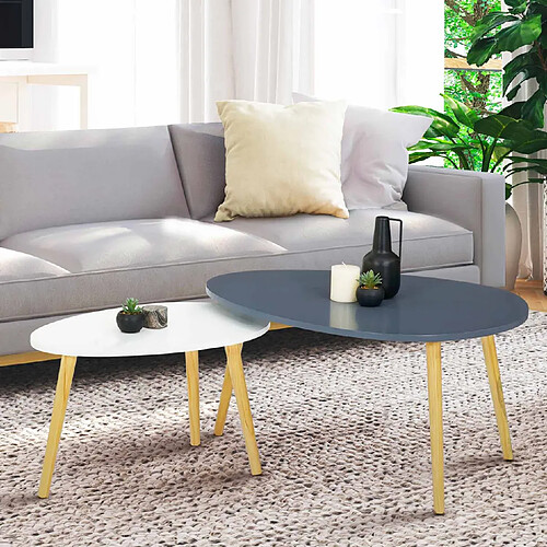 Idmarket MARKET TB GAIA x2 Blanc Gris