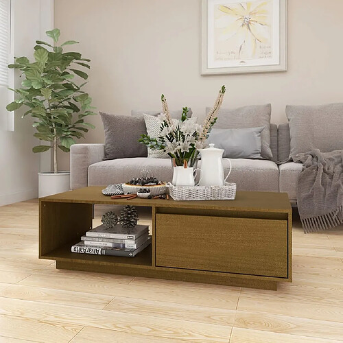 VidaXL Table Basse Bois de Pin 110x50x33,5 cm