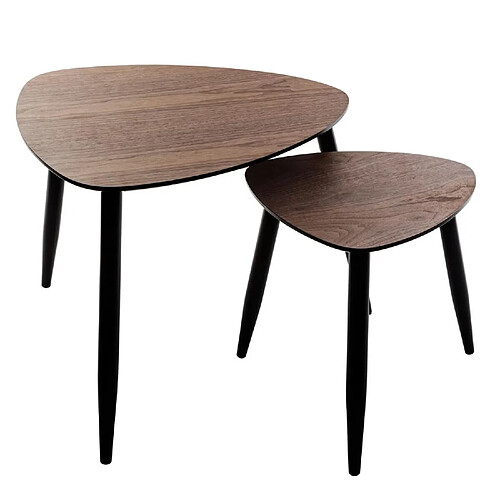 Atmosphera Duo de 2 tables à café gigognes MILÉO - Marron