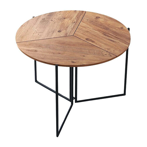 Hanah home Table de repas ronde - Pin