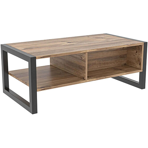 Hanah home table basse rectangulaire - Pin noir
