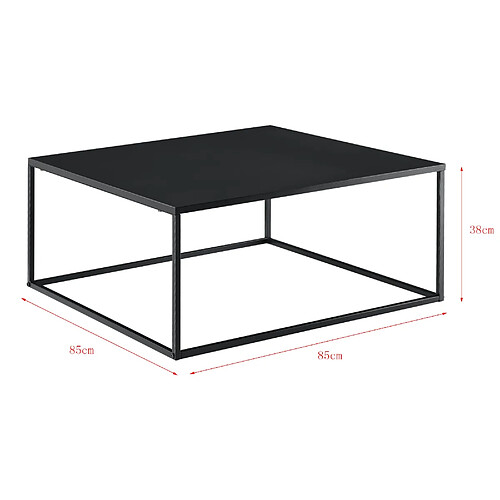 Helloshop26 Table basse carrée - Noir mat 85 cm