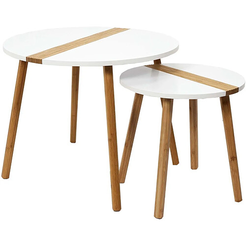 The home deco factory Table gigogne ronde - Blanc