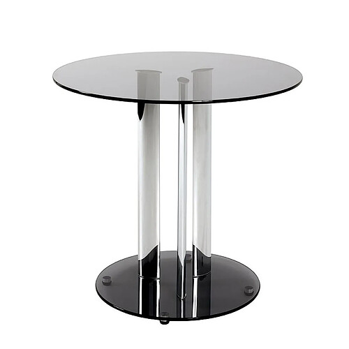 Pegane Table d'appoint ronde - Chromé gris