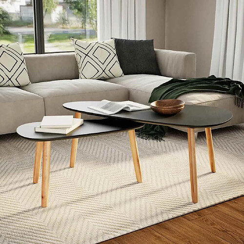 VidaXL Ensemble tables basses - 2 pcs noir