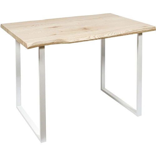 The home deco factory table à manger industrielle - Blanc bois