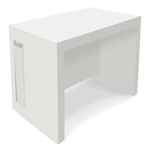 Table console extensible - Blanc laqué